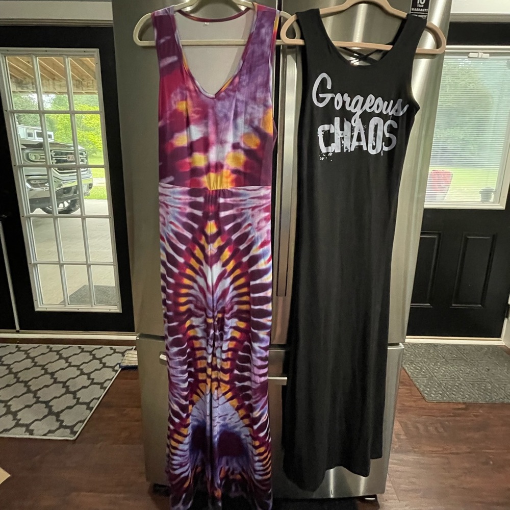 left I wore one time to a hippy festival custom-made One on the right never worn